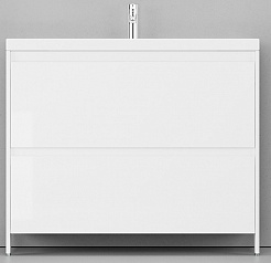 Velvex Мебель для ванной напольная Klaufs 100 белая, 2 ящика – фотография-4